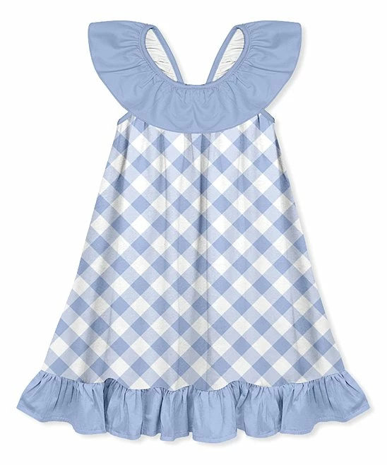 Budget π Millie Loves Lily White & Periwinkle Gingham Ruffle Yoke A-Line π Dress - π§ Girls For Kids β 1 Budget π Millie Loves Lily White & Periwinkle Gingham Ruffle Yoke A-Line π Dress - π§ Girls For Kids β