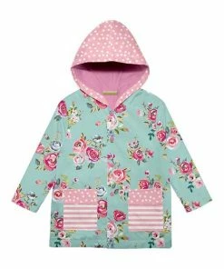 Little Millie-shop 3 Flash Sale 🤩 Millie Loves Lily Mint & Pink Chloe Floral Pocket Hooded Raincoat - Toddler For Kids 🥰