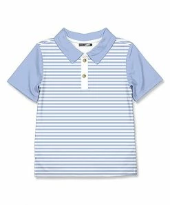 Best Pirce ✔️ Millie & Maxx Periwinkle & White Stripe Polo - Toddler & Boys For Kids 😉