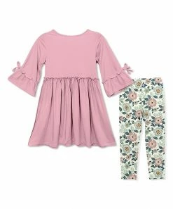 Outlet π₯° Millie Loves Lily Dusty Pink Bow Bell-Sleeve A-Line π Dress & Flower Femme Leggings - Toddler & π§ Girls For Kids β 5 Outlet π₯° Millie Loves Lily Dusty Pink Bow Bell-Sleeve A-Line π Dress & Flower Femme Leggings - Toddler & π§ Girls For Kids β -Little Millie-shop zu97189203 alt 2 tm1624885959