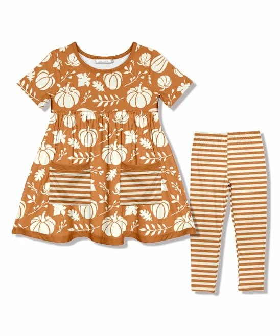 Brand new π₯ Little Millie Rust Pumpkin Harvest Empire-Waist π Dress & Stripe Leggings - Infant For Baby & Maternity 𧨠1 Brand new π₯ Little Millie Rust Pumpkin Harvest Empire-Waist π Dress & Stripe Leggings - Infant For Baby & Maternity π§¨