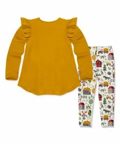 Outlet 𧨠Millie Loves Lily Marigold Ruffle-Accent Hi-Low Top & Cream Fall Farming Leggings - Toddler & π§ Girls For Kids π 5 Outlet 𧨠Millie Loves Lily Marigold Ruffle-Accent Hi-Low Top & Cream Fall Farming Leggings - Toddler & π§ Girls For Kids π -Little Millie-shop zu98059151 alt 2 tm1627507775