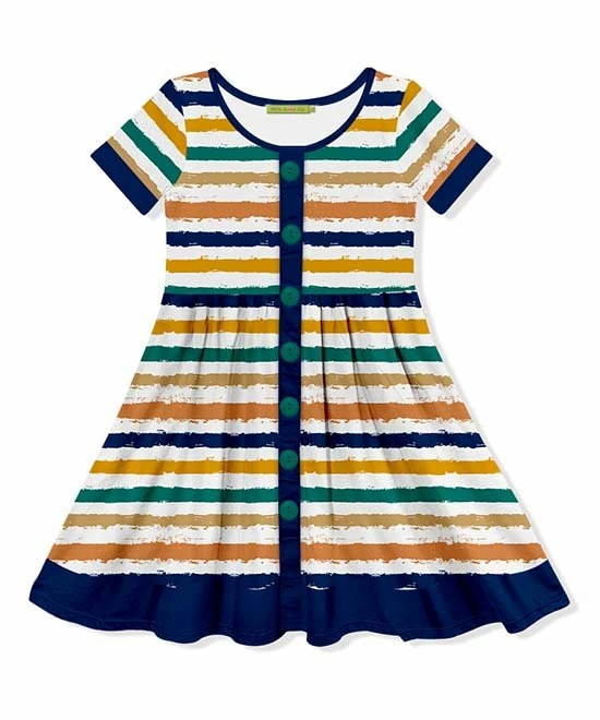 Wholesale π Millie Loves Lily Navy Painted Stripe Short-Sleeve A-Line π Dress - π§ Girls For Kids π₯ 1 Wholesale π Millie Loves Lily Navy Painted Stripe Short-Sleeve A-Line π Dress - π§ Girls For Kids π₯