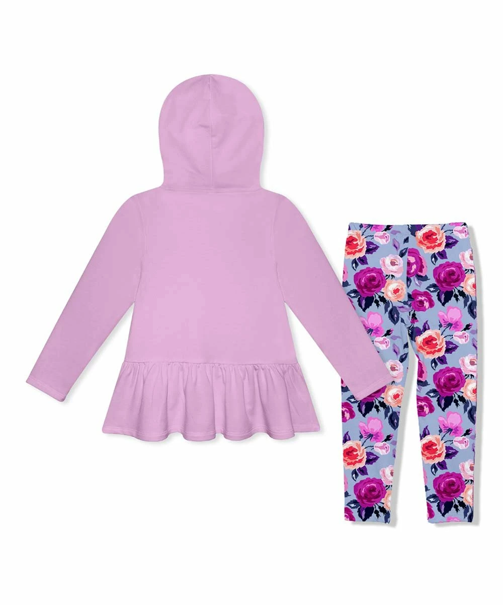 Budget β€οΈ Millie Loves Lily Lilac French Terry Ruffle-Hem Hooded Sweatshirt & Leggings - Infant, Toddler & π§ Girls For Kids π 2 Budget β€οΈ Millie Loves Lily Lilac French Terry Ruffle-Hem Hooded Sweatshirt & Leggings - Infant, Toddler & π§ Girls For Kids π - Image 2