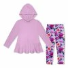 Budget ❤️ Millie Loves Lily Lilac French Terry Ruffle-Hem Hooded Sweatshirt & Leggings - Infant, Toddler & 👧 Girls For Kids 👏