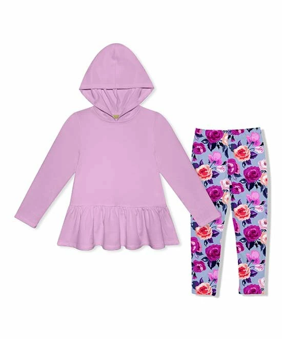 Budget β€οΈ Millie Loves Lily Lilac French Terry Ruffle-Hem Hooded Sweatshirt & Leggings - Infant, Toddler & π§ Girls For Kids π 1 Budget β€οΈ Millie Loves Lily Lilac French Terry Ruffle-Hem Hooded Sweatshirt & Leggings - Infant, Toddler & π§ Girls For Kids π