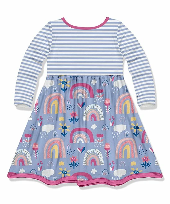 Flash Sale βοΈ Millie Loves Lily Periwinkle & Magenta Spring Rainbow Pocket A-Line π Dress - Toddler & π§ Girls For Kids 𧨠2 Flash Sale βοΈ Millie Loves Lily Periwinkle & Magenta Spring Rainbow Pocket A-Line π Dress - Toddler & π§ Girls For Kids 𧨠- Image 2