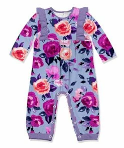 Hot Sale 🥰 Little Millie Periwinkle Rose Ruffle-Trim Playsuit - Infant & Toddler For Kids 😍