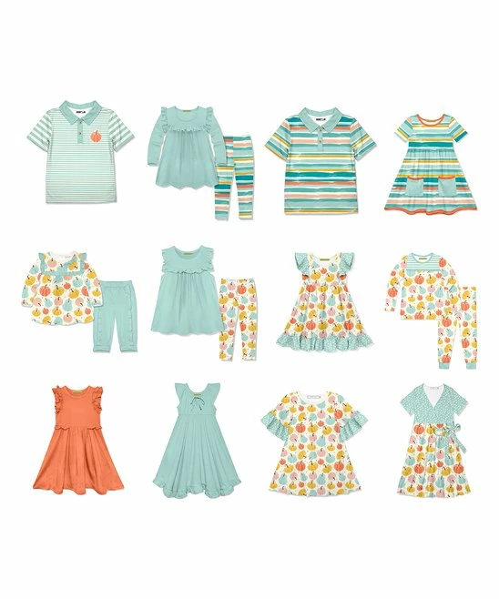 Wholesale β¨ Little Millie Cream Pumpkin Ruffle-Trim Babydoll π Dress & Mint Cuffed Pants - Infant For Kids β¨ 4 Wholesale β¨ Little Millie Cream Pumpkin Ruffle-Trim Babydoll π Dress & Mint Cuffed Pants - Infant For Kids β¨ - Image 4