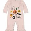 Best Sale 🎉 Little Millie Light Pink 'Trick Or Treat' 🦇 Halloween Cat Ruffle-Trim Playsuit - Infant For Kids 🔔