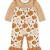 Outlet 👍 Little Millie Cream Pumpkin Paradise Ruffle-Trim Playsuit - Toddler For Kids ⭐