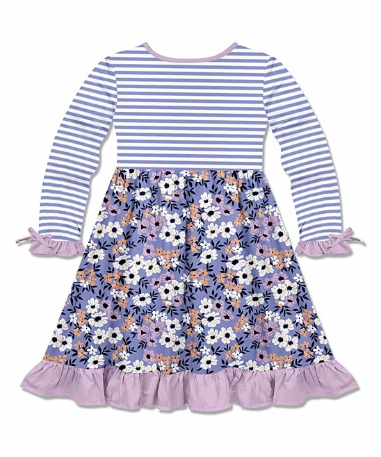 Brand new 𧨠Millie Loves Lily Purple Amanda Floral Bow-Accent Pocket A-Line π Dress - Infant, Toddler & π§ Girls For Kids β¨ 3 Brand new 𧨠Millie Loves Lily Purple Amanda Floral Bow-Accent Pocket A-Line π Dress - Infant, Toddler & π§ Girls For Kids β¨ - Image 3