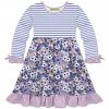 Brand new 🧨 Millie Loves Lily Purple Amanda Floral Bow-Accent Pocket A-Line 👗 Dress - Infant, Toddler & 👧 Girls For Kids ✨