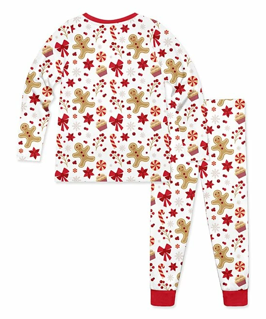 Budget π Millie Loves Lily White & Red Gingerbread & Sweets Long-Sleeve Pajama Set - Toddler & π§ Girls For Kids π 3 Budget π Millie Loves Lily White & Red Gingerbread & Sweets Long-Sleeve Pajama Set - Toddler & π§ Girls For Kids π - Image 3