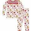 Budget 😍 Millie Loves Lily White & Red Gingerbread & Sweets Long-Sleeve Pajama Set - Toddler & 👧 Girls For Kids 😍