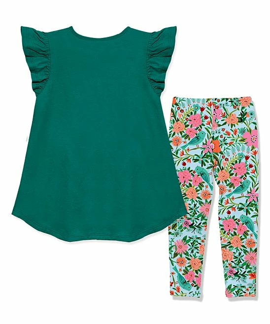 Buy β¨ Millie Loves Lily Green Angel-Sleeve Hi-Low Top & Turquoise Tara Floral Leggings - Toddler & π§ Girls For Kids π₯° 3 Buy β¨ Millie Loves Lily Green Angel-Sleeve Hi-Low Top & Turquoise Tara Floral Leggings - Toddler & π§ Girls For Kids π₯° - Image 3