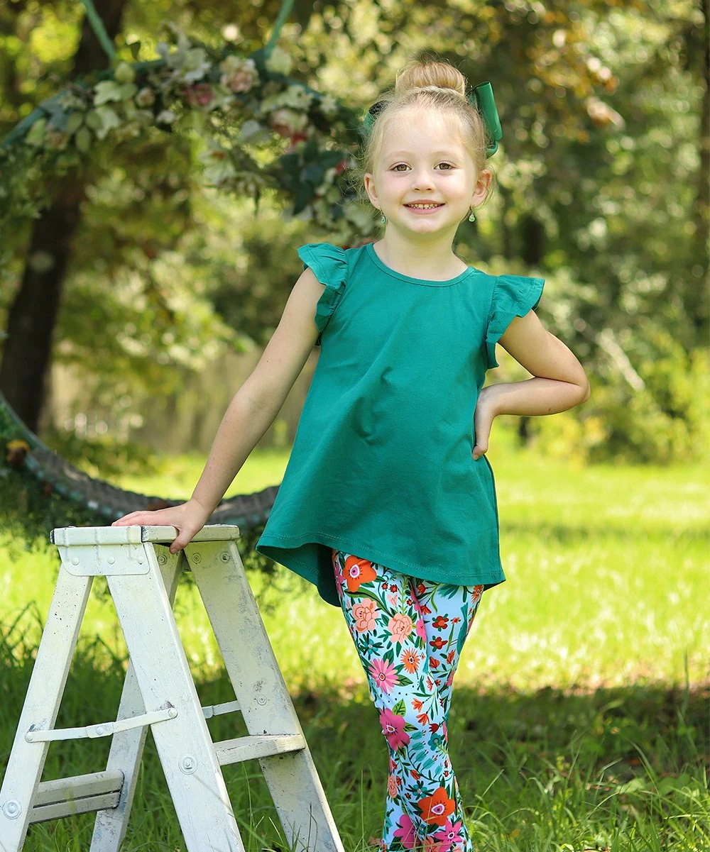Buy β¨ Millie Loves Lily Green Angel-Sleeve Hi-Low Top & Turquoise Tara Floral Leggings - Toddler & π§ Girls For Kids π₯° 1 Buy β¨ Millie Loves Lily Green Angel-Sleeve Hi-Low Top & Turquoise Tara Floral Leggings - Toddler & π§ Girls For Kids π₯°