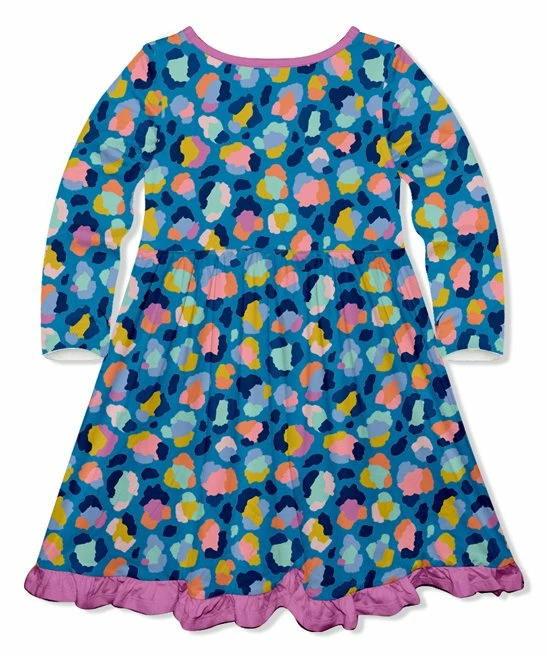 Promo π Millie Loves Lily Teal Technicolor Leopard Button-Front π Dress - Toddler & π§ Girls For Kids β€οΈ 3 Promo π Millie Loves Lily Teal Technicolor Leopard Button-Front π Dress - Toddler & π§ Girls For Kids β€οΈ - Image 3