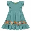 Outlet 🥰 Millie Loves Lily Nile Blue Horse Border Angel-Sleeve 👗 Dress - Toddler & 👧 Girls For Kids 👏