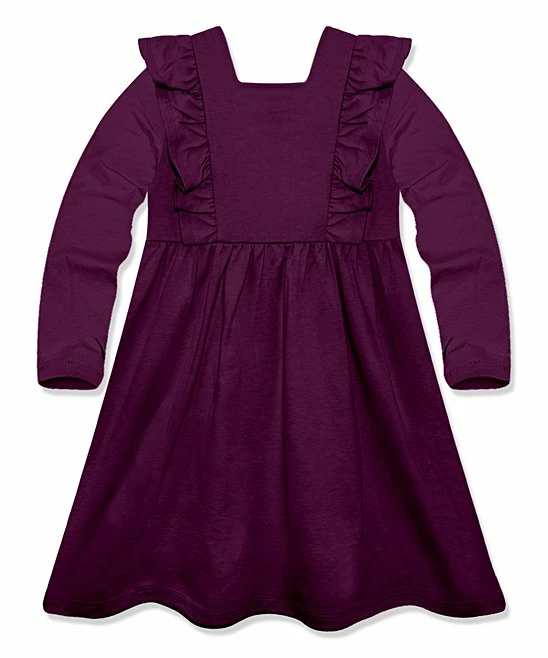 Top 10 β Simply Millie By Millie Loves Lily Burgundy Ruffle Long-Sleeve A-Line π Dress - π§ Girls For Kids π€© 3 Top 10 β Simply Millie By Millie Loves Lily Burgundy Ruffle Long-Sleeve A-Line π Dress - π§ Girls For Kids π€© - Image 3