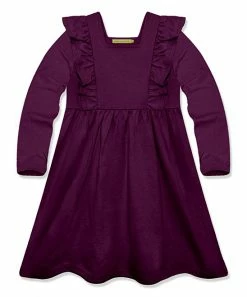 Top 10 ⌛ Simply Millie By Millie Loves Lily Burgundy Ruffle Long-Sleeve A-Line 👗 Dress - 👧 Girls For Kids 🤩
