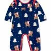 Best reviews of 👍 Little Millie Navy Deer Santa Ruffle-Trim Playsuit - Infant For Kids 🛒