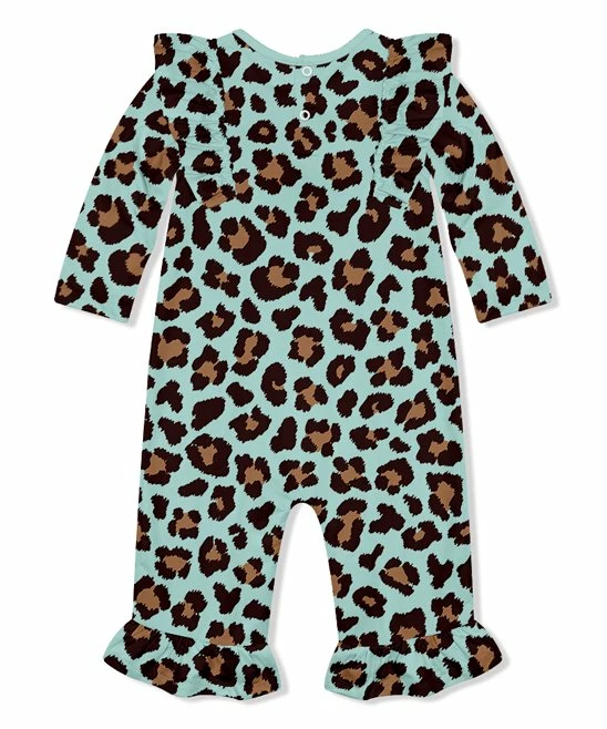 Top 10 π Little Millie Mint Leopard Ruffle-Trim Playsuit - Infant & Toddler For Kids π 3 Top 10 π Little Millie Mint Leopard Ruffle-Trim Playsuit - Infant & Toddler For Kids π - Image 3