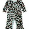 Top 10 🌟 Little Millie Mint Leopard Ruffle-Trim Playsuit - Infant & Toddler For Kids 🔔