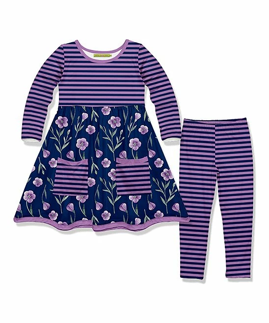 Wholesale π Millie Loves Lily Purple Petals Pocket A-Line π Dress & Stripe Leggings - Infant, Toddler & π§ Girls For Kids π 1 Wholesale π Millie Loves Lily Purple Petals Pocket A-Line π Dress & Stripe Leggings - Infant, Toddler & π§ Girls For Kids π