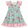 Best reviews of 🌟 Millie Loves Lily Mint Chloe Floral Ruffle-Hem Angel-Sleeve A-Line 👗 Dress - Toddler & 👧 Girls For Kids 🎁
