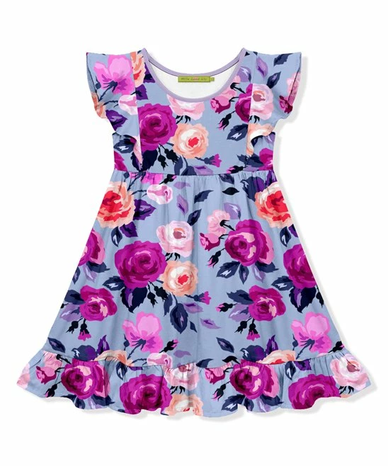 Hot Sale π Millie Loves Lily Periwinkle Rose Ruffle-Hem Angel-Sleeve A-Line π Dress - Toddler For Kids π 1 Hot Sale π Millie Loves Lily Periwinkle Rose Ruffle-Hem Angel-Sleeve A-Line π Dress - Toddler For Kids π