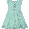 Outlet 🛒 Simply Millie By Millie Loves Lily Mint Button-Front Angel-Sleeve A-Line 👗 Dress - Toddler & 👧 Girls For Kids 🛒