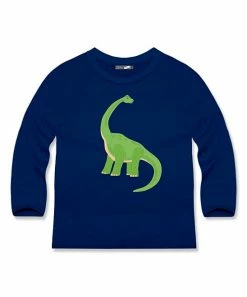 Promo 🔥 Millie & Maxx Navy Dino Long-Sleeve Raglan Tee - Infant, Toddler & Boys For Kids 😉