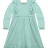 Cheap 🌟 Simply Millie By Millie Loves Lily Mint Ruffle Square-Neck Long-Sleeve A-Line 👗 Dress - Toddler & 👧 Girls For Kids ❤️
