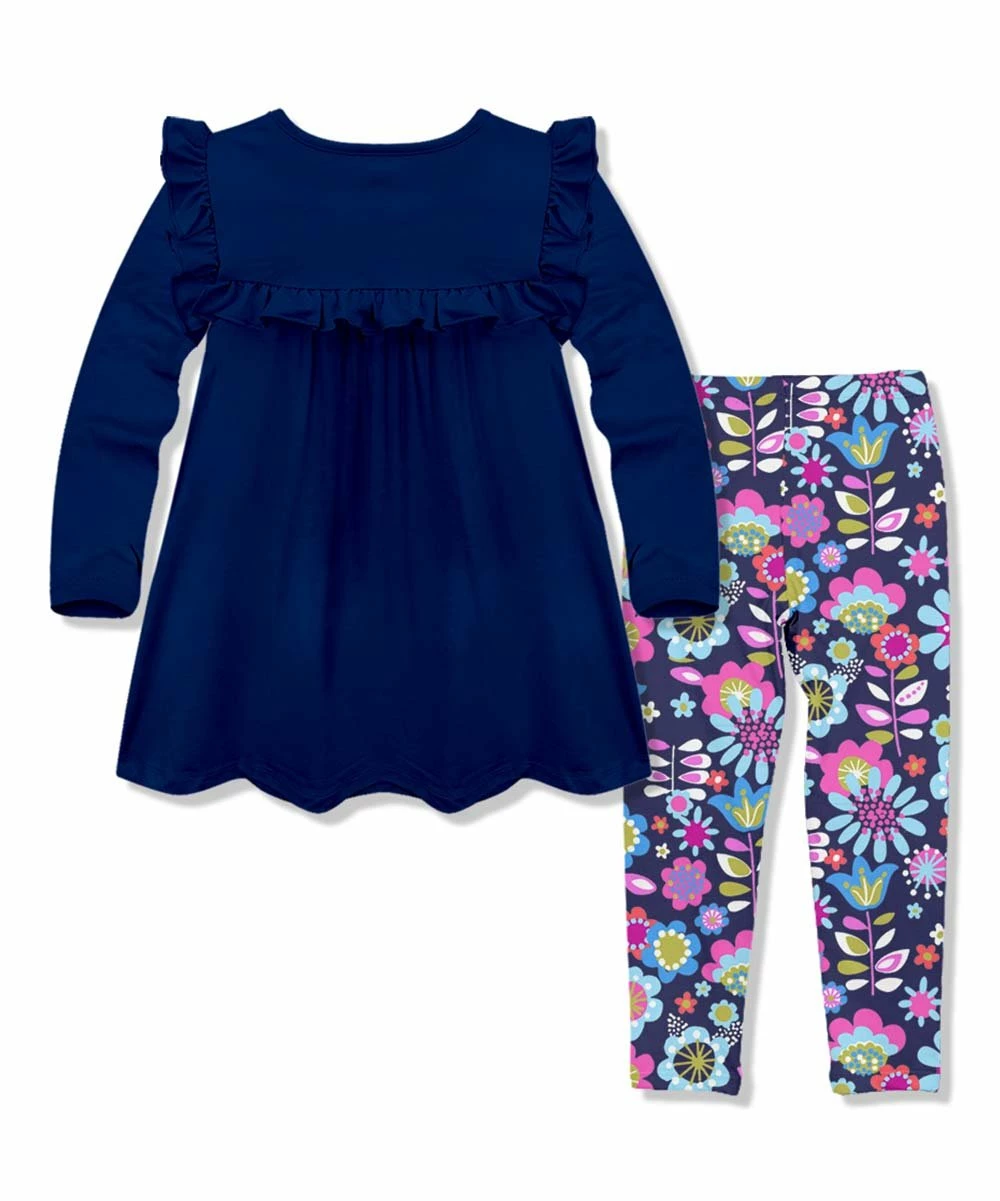 Budget β Millie Loves Lily Navy Ruffle-Trim Long-Sleeve Top & Purple Stem Floral Leggings - Infant, Toddler & π§ Girls For Baby & Maternity β 3 Budget β Millie Loves Lily Navy Ruffle-Trim Long-Sleeve Top & Purple Stem Floral Leggings - Infant, Toddler & π§ Girls For Baby & Maternity β - Image 3